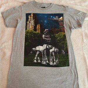 Star Wars Gray Short Sleeve Tee with AT-AT Graphic